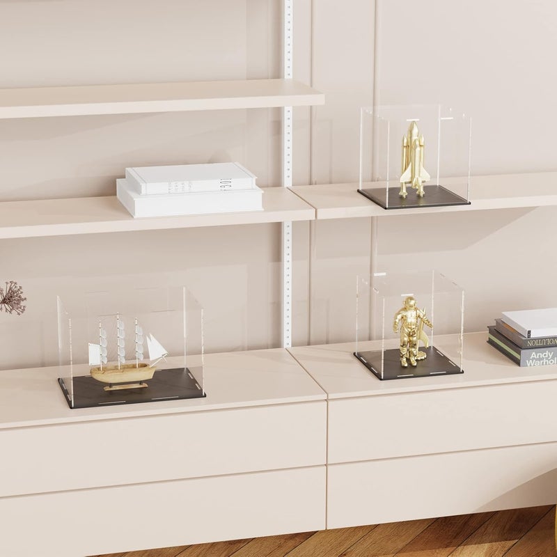 SVENJBB Large Display Case for Collectibles, 16x13x13 Inch Acrylic Box for Miniature House and Figures, Clear Acrylic Display Cases with Matte Black Base for Collection Protection and Storage - Image 3